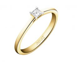 Pierścionek z żółtego złota z diamentem - 0,18 ct - próba 585. Żółte pierścionki Apart, z diamentem, złote. Za 3,990.00 zł.