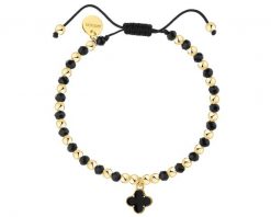 Bransoletka z mosiądzu pozłacana ze szklanymi detalami i emalią. Bransoletki Artelioni, pozłacane. Za 129.00 zł.