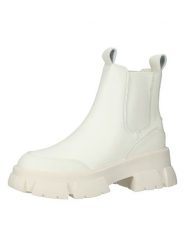 Steve Madden Skórzane sztyblety w kolorze białym rozmiar: 41. Białe botki Steve Madden, bez wzorów, bez obcasa, bez zapięcia. Za 237.73 zł.