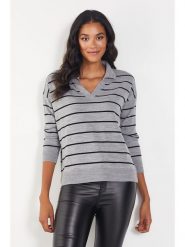Milan Kiss Sweter w kolorze szaro-czarnym rozmiar: XL. Czarne swetry Milan Kiss, xl, bez wzorów, bez ramiączek. Za 114.44 zł.