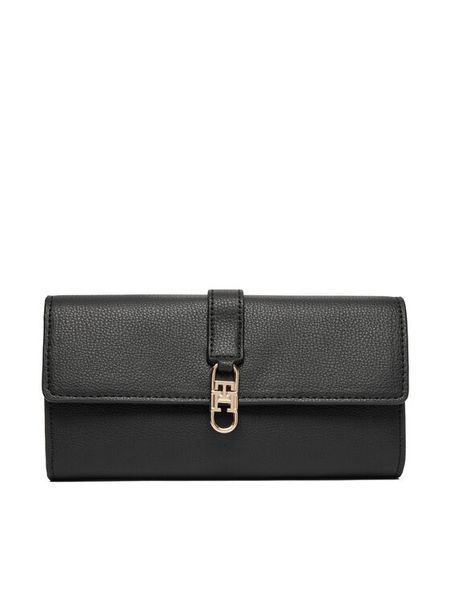 Tommy Hilfiger Portfel Th Libre Large Flap Wallet AW0AW18935 Czarny. Czarne portfele TOMMY HILFIGER, bez wzorów, ze skóry. Za 289.99 zł.