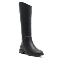 Kozaki DeeZee. Czarne kozaki DeeZee, bez obcasa, na płaskiej podeszwie, bez zapięcia. Za 179.99 zł.