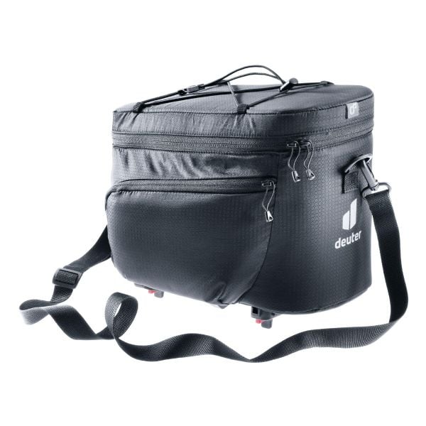 Torba na bagażnik rowerowy Deuter Rack Bag 10 KF. Czarne torby na ramię Deuter, bez wzorów, z poliamidu, na ramię, bez dodatków. Za 389.99 zł.