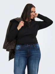 ONLY Carmakoma Koszulka w kolorze czarnym rozmiar: XS-40/42. Czarne bluzki Only Carmakoma, xs, bez wzorów, bez kołnierzyka, bez ramiączek. Za 72.95 zł.