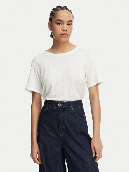 Weekend Max Mara T-Shirt Pelota 2615941052 Biały Regular Fit. Białe t-shirty Weekend Max Mara, xl, bez wzorów, ze lnu, bez kołnierzyka, bez ramiączek. Za 389.99 zł.