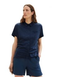 Tom Tailor Bluzka w kolorze granatowym rozmiar: S. Niebieskie bluzki Tom Tailor, s, bez wzorów, bez kołnierzyka, bez ramiączek. Za 41.00 zł.