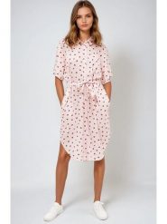 Monki Sukienka w kolorze jasnoróżowym rozmiar: XXS. Różowe sukienki Monki, na co dzień, xxs, bez wzorów, z tkaniny, bez kołnierzyka, bez ramiączek, midi, proste. Za 39.99 zł.