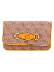 Guess Portfel w kolorze szaroróżowym - 20 x 12 x 5 cm rozmiar: onesize. Brązowe portfele Guess, z aplikacjami, z materiału. Za 237.73 zł.