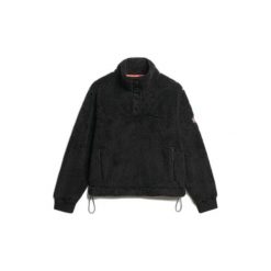 Sweter ultra-miękki z kołnierzem typu trucker dla kobiet Superdry. Czarne swetry Superdry, na zimę, bez wzorów, bez ramiączek. Za 408.20 zł.