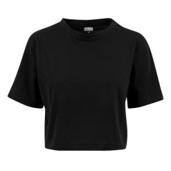 Krótka Koszulka Damska Oversize Crop. Czarne bluzki Urban Classics, xl, bez wzorów, sportowe, bez kołnierzyka, bez ramiączek. Za 54.99 zł.