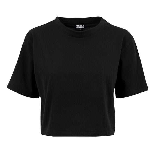 Krótka Koszulka Damska Oversize Crop. Czarne bluzki Urban Classics, xl, bez wzorów, sportowe, bez kołnierzyka, bez ramiączek. Za 54.99 zł.