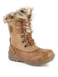 Kimberfeel Kozaki zimowe "Elena" w kolorze jasnobrązowym rozmiar: 37. Brązowe kozaki Kimberfeel, na zimę, z materiału, z okrągłym noskiem, bez obcasa, bez zapięcia. Za 304.99 zł.