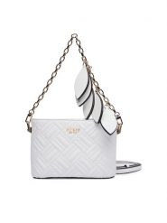 Guess Torebka Sally Mini HWQG99 21770 Biały. Białe listonoszki Guess, z aplikacjami, ze skóry, bez dodatków. Za 549.99 zł.