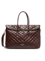 Nine West Torebka CEO-SOPHIA-LA374-4066 Brązowy. Brązowe shopper Nine West, bez wzorów, z materiału, bez dodatków. Za 299.99 zł.