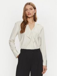Calvin Klein Bluzka K20K208067 Écru Regular Fit. Bluzki Calvin Klein, bez wzorów, z wiskozy, bez kołnierzyka, bez ramiączek. Za 299.99 zł.