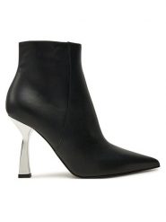 Pollini Botki SA21199C0LTDT000 Czarny. Czarne botki Pollini, bez wzorów, ze skóry, bez obcasa, na szpilce, bez zapięcia. Za 2,049.00 zł.