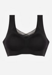 Czarny Biustonosz Sportowy z Siateczką i Usztywnionymi Miseczkami Zerirae. Czarne bielizna sportowa Born2be, l, bez wzorów, z dresówki. Za 29.99 zł.