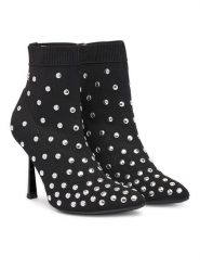 KARL LAGERFELD Botki Pandara KL31367 Czarny. Czarne botki KARL LAGERFELD, bez wzorów, z materiału, bez obcasa, na szpilce, bez zapięcia. Za 1,019.00 zł.