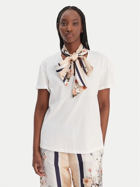 Liu Jo T-Shirt WA6189 J6308 Biały Regular Fit. Białe t-shirty Liu Jo, l, bez wzorów, z bawełny, bez kołnierzyka, bez ramiączek. Za 389.99 zł.