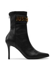 Just Cavalli Botki 77RA3S64 Czarny. Czarne botki Just Cavalli, bez wzorów, ze skóry, bez obcasa, na szpilce, bez zapięcia. Za 1,299.00 zł.