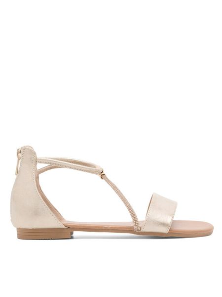 Jenny Fairy Sandały LESLEY WS5295-14 Złoty. Żółte sandały Jenny Fairy, bez wzorów, z syntetyku, bez obcasa, na płaskiej podeszwie, bez zapięcia. Za 99.99 zł.