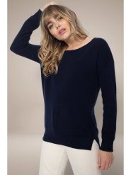 Perfect Cashmere Kaszmirowy sweter "Sasha" w kolorze granatowym rozmiar: S. Niebieskie swetry Perfect Cashmere, s, bez wzorów, z kaszmiru, bez ramiączek. Za 236.45 zł.