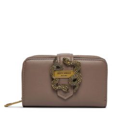 Duży Portfel Damski Just Cavalli. Brązowe portfele Just Cavalli, bez wzorów. Za 319.99 zł.
