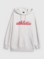 4F Bluza dresowa loose z kapturem damska - szara XL. Szare bluzy 4f, xl, bez wzorów, z bawełny, z kapturem. Za 179.99 zł.