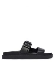 Tommy Hilfiger Klapki FW0FW08953 Czarny. Czarne klapki TOMMY HILFIGER, bez wzorów, z syntetyku, bez obcasa. Za 209.99 zł.