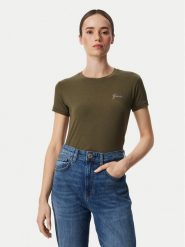 Guess T-Shirt W6YI12 K3751 Khaki Regular Fit. Brązowe t-shirty Guess, xs, z aplikacjami, bez kołnierzyka, bez ramiączek. Za 174.99 zł.