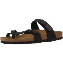 Klapki damskie Birkenstock Mayari BF. Czarne klapki Birkenstock, bez wzorów, z materiału, bez obcasa. Za 539.00 zł.