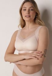 Beżowy Biustonosz Sportowy z Siateczką i Usztywnionymi Miseczkami Zerirae. Brązowe bielizna sportowa Born2be, l, bez wzorów, z dresówki. Za 29.99 zł.