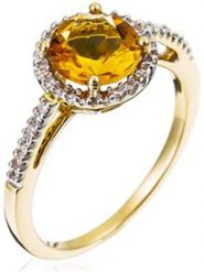 DIAMANTA Złoty pierścionek "Popi Citrine" z diamentami rozmiar: 48. Pomarańczowe pierścionki DIAMANTA, z cytrynem, złote. Za 1,056.72 zł.