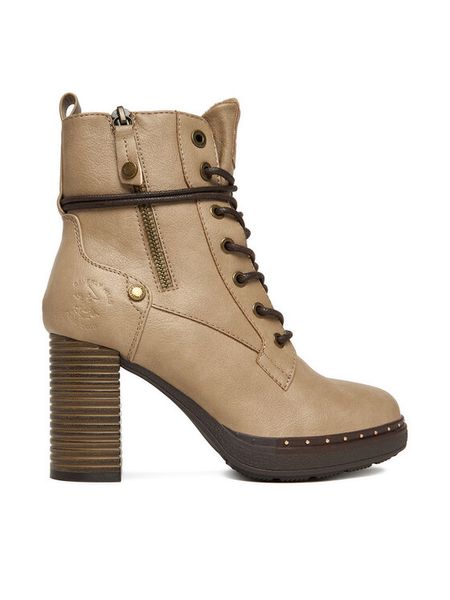 Beverly Hills Polo Club Trzewiki CEO-WS6632-02 Beżowy. Brązowe botki Beverly Hills Polo Club, bez wzorów, z materiału, bez obcasa, na słupku, bez zapięcia. Za 219.99 zł.