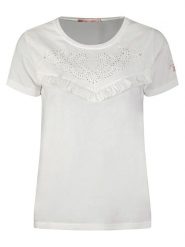 Geographical Norway Koszulka "Joleil" w kolorze białym rozmiar: M. Białe bluzki Geographical Norway, m, bez wzorów, bez kołnierzyka, bez ramiączek. Za 43.99 zł.