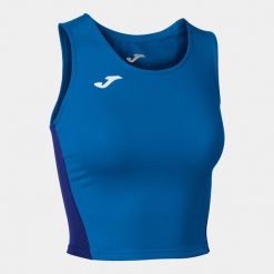 Tank top do biegania damski Joma R-Winner Crop top. Niebieskie topy Joma, xl, bez wzorów, bez kołnierzyka, bez ramiączek. W wyprzedaży za 86.40 zł.