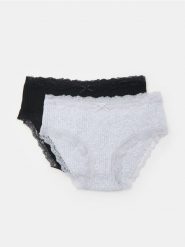Prążkowane majtki figi 2 pack - wielobarwny. Figi Sinsay, l, bez wzorów, prążkowane. Za 19.99 zł.