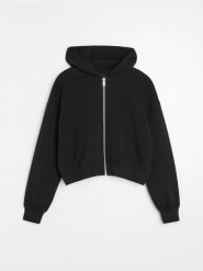 Rozpinana bluza z kapturem - czarny. Czarne bluzy Sinsay, l, bez wzorów, z kapturem. Za 59.99 zł.