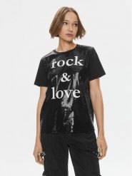 Please Bluzka T0N4APD000 Czarny Regular Fit. Czarne bluzki Please, s, bez wzorów, z syntetyku, bez kołnierzyka, bez ramiączek. Za 139.99 zł.