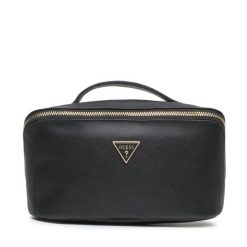 Kosmetyczka Guess. Czarne kufry i kosmetyczki Guess, z aplikacjami, bez dodatków. Za 319.99 zł.