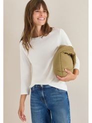 Cecil Koszulka w kolorze białym rozmiar: L. Białe bluzki Cecil, l, bez wzorów, z bawełny, bez kołnierzyka, bez ramiączek. Za 74.28 zł.