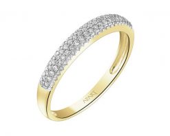 Pierścionek z żółtego złota z diamentami - 0,13 ct - próba 585. Żółte pierścionki Apart, z diamentem, złote. Za 2,290.00 zł.