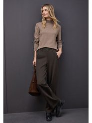 Street One Spodnie w kolorze brązowym rozmiar: 36/L30. Brązowe spodnie materiałowe Street One, na co dzień, l, bez wzorów, z materiału, z podwyższonym stanem. Za 170.47 zł.