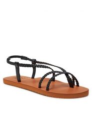 Billabong Sandały ABJL100085 Czarny. Czarne sandały Billabong, bez wzorów, ze skóry, bez obcasa, na płaskiej podeszwie, bez zapięcia. Za 149.99 zł.