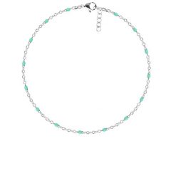 Bransoletka 16+5 cm, mietowa emalia, posrebrzany. Szare bransoletki Lilou, posrebrzane. Za 99.00 zł.