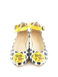 Goby Baleriny w kolorze biało-czarno-żółtym rozmiar: 35. Białe baleriny Goby, bez wzorów, z materiału, bez obcasa. Za 165.99 zł.