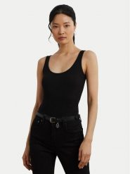 LAUREN RALPH LAUREN Top 200704777005 Czarny Slim Fit. Czarne topy Lauren Ralph Lauren, s, bez wzorów, z bawełny, bez kołnierzyka, bez ramiączek. Za 219.99 zł.