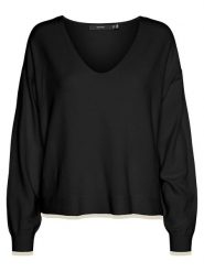 Vero Moda Sweter w kolorze kremowo-czarnym rozmiar: L. Brązowe swetry Vero Moda, l, bez wzorów, bez ramiączek. Za 78.84 zł.