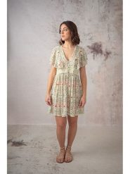 Lula Natura Sukienka w kolorze beżowym rozmiar: onesize. Brązowe sukienki Lula Natura, bez wzorów, z wiskozy, bez kołnierzyka, bez ramiączek, midi. Za 176.08 zł.