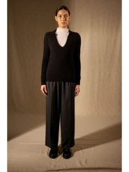 Perfect Cashmere Kaszmirowy sweter "Rosalie" w kolorze czarnym rozmiar: XXL. Czarne swetry Perfect Cashmere, xxl, bez wzorów, z kaszmiru, bez ramiączek. Za 1,087.99 zł.
